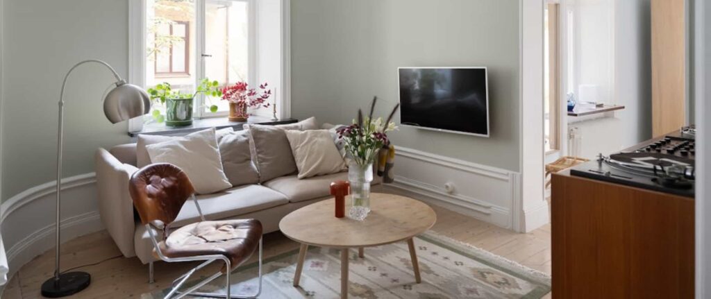 Ruang keluarga kecil berkonsep Scandinavian Ruang keluarga kecil berkonsep Scandinavian