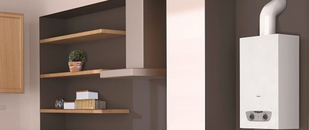 water heater yang dipasang di dapur