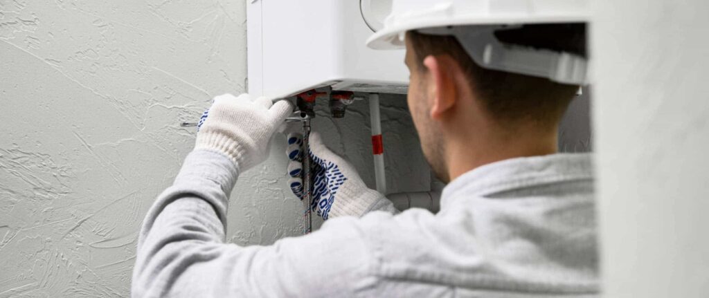 orang yang memperbaiki water heater